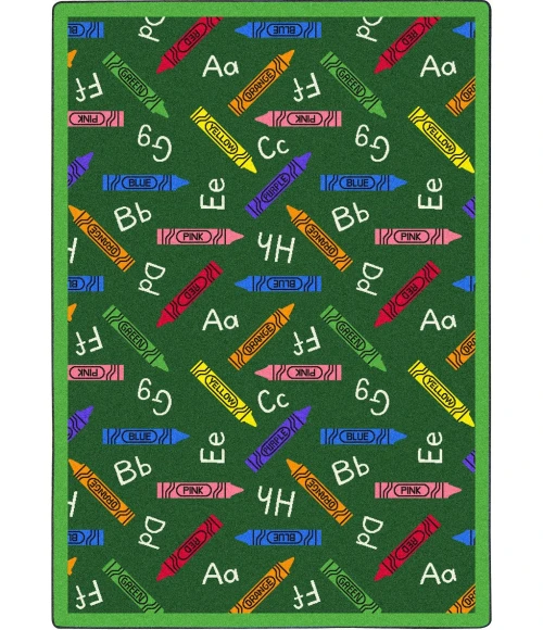 Playful Rug Joy Carpets Playful Patterns Green Rug Crayons 7ft.8in.X10ft.9in ...
