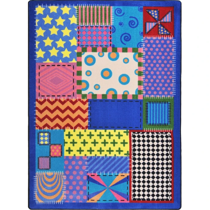 Joy Carpets Kid Essentials Multi Crazy Quilt 7ft.8in. x 10ft.9in. Rect. Rug