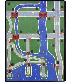 Joy Carpets Kid Essentials Multi Creataville 3ft.10in. x 5ft.4in. Rect. Rug