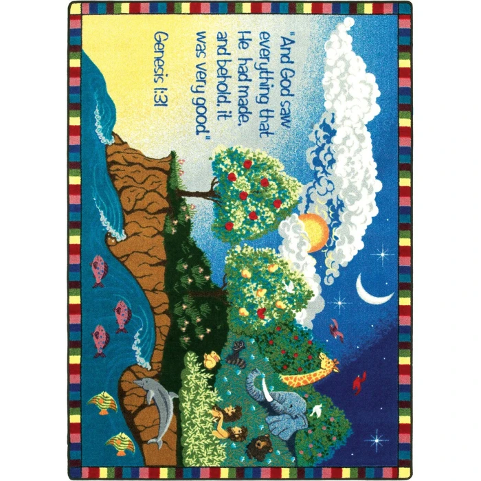 Joy Carpets Kid Essentials Multi Creation 5ft.4in. x 7ft.8in. Rect. Rug