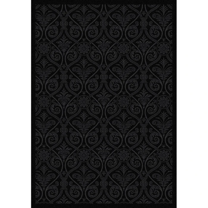 Joy Carpets Any Day Matinee Black Damascus 7ft.8in. x 10ft.9in. Rect. Rug