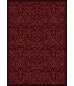 Joy Carpets Any Day Matinee Burgundy Damascus 3ft.10in. x 5ft.4in. Rect. Rug