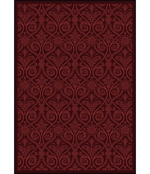 Joy Carpets Any Day Matinee Burgundy Damascus 3ft.10in. x 5ft.4in. Rect. Rug
