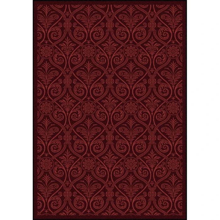 Joy Carpets Any Day Matinee Burgundy Damascus 5ft.4in. x 7ft.8in. Rect. Rug