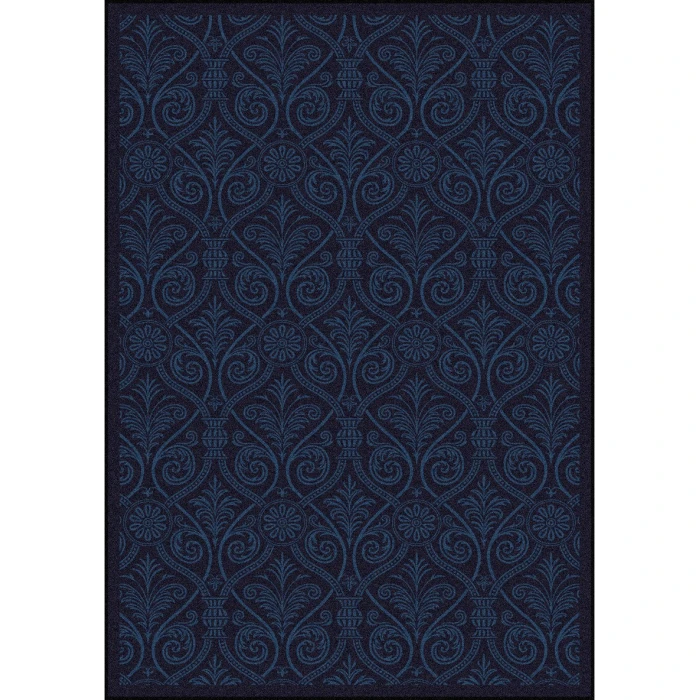 Joy Carpets Any Day Matinee Navy Damascus 3ft.10in. x 5ft.4in. Rect. Rug