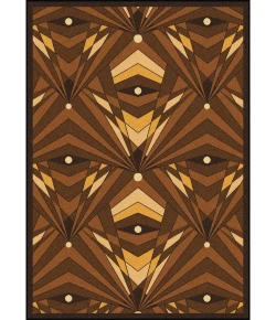 Joy Carpets Any Day Matinee Brown Deco Strobe 10ft.9in. x 13ft.2in. Rect. Rug