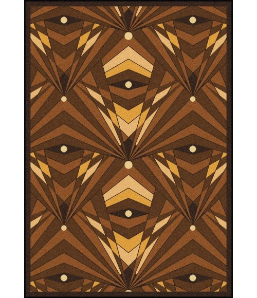 Joy Carpets Any Day Matinee Brown Deco Strobe 10ft.9in. x 13ft.2in. Rect. Rug