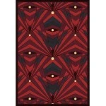 Joy Carpets Any Day Matinee Burgundy Deco Strobe 7ft.8in. x 10ft.9in. Rect. Rug