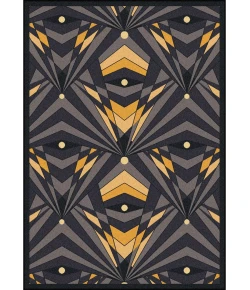 Joy Carpets Any Day Matinee Charcoal Deco Strobe 10ft.9in. x 13ft.2in. Rect. Rug