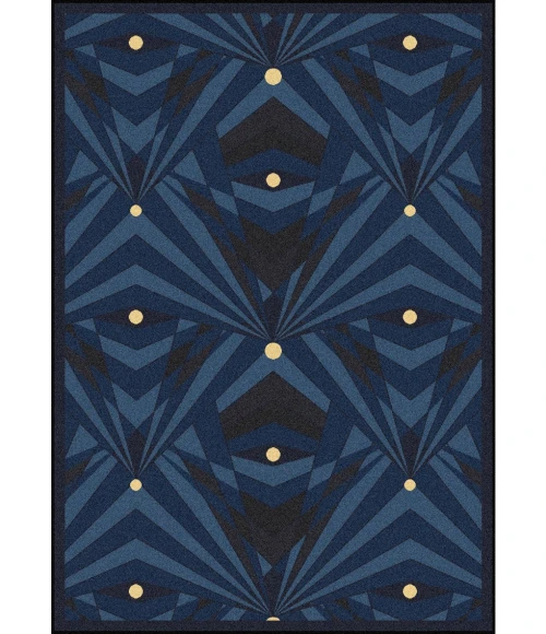 Joy Carpets Any Day Matinee Navy Deco Strobe 10ft.9in. x 13ft.2in. Rect. Rug
