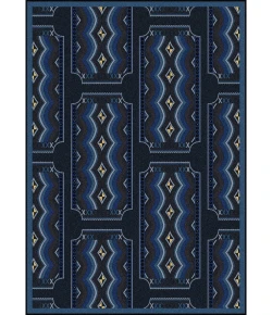 Joy Carpets Any Day Matinee Blue Deco Ticket 10ft.9in. x 13ft.2in. Rect. Rug