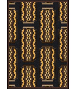 Joy Carpets Any Day Matinee Brown Deco Ticket 3ft.10in. x 5ft.4in. Rect. Rug