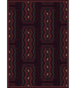 Joy Carpets Any Day Matinee Burgundy Deco Ticket 7ft.8in. x 10ft.9in. Rect. Rug