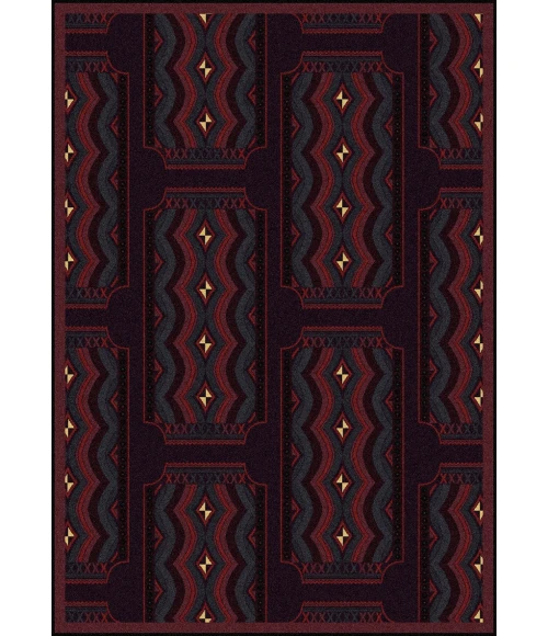 Joy Carpets Any Day Matinee Burgundy Deco Ticket 10ft.9in. x 13ft.2in. Rect. Rug