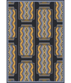 Joy Carpets Any Day Matinee Charcoal Deco Ticket 3ft.10in. x 5ft.4in. Rect. Rug