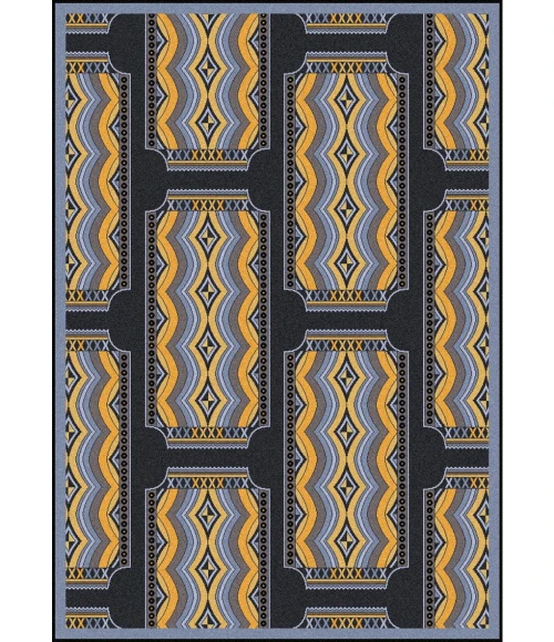 Joy Carpets Any Day Matinee Charcoal Deco Ticket 3ft.10in. x 5ft.4in. Rect. Rug