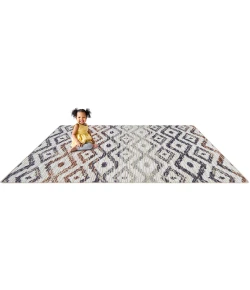 Joy Carpets Kid Essentials Sunset Diamond Oasis 5ft. 4in. x 7ft. 8in. Rect. Rug