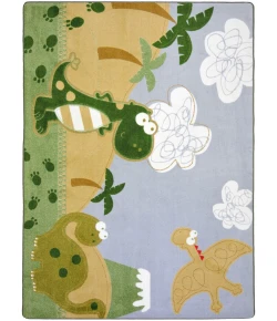 Joy Carpets Kid Essentials Multi Dino Fun 5ft.4in. x 7ft.8in. Rect. Rug