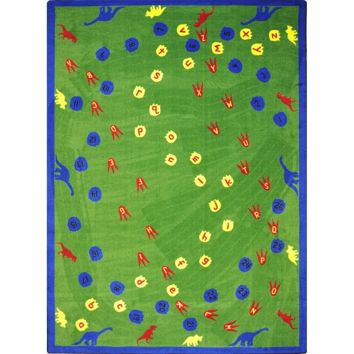 Joy Carpets Kid Essentials Multi Dinosaur Walk 5ft.4in. x 7ft.8in. Rect. Rug