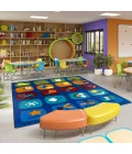 Joy Carpets Kid Essentials Multi Discovery Blocks 5ft.4in. x 7ft.8in. Rect. Rug