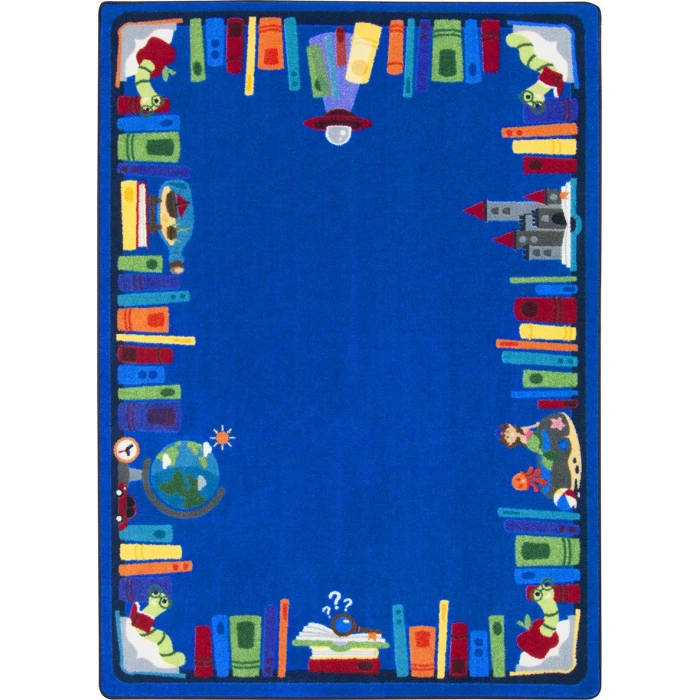 Joy Carpets Kid Essentials Multi Discovery Books 5ft.4in. x 7ft.8in. Rect. Rug