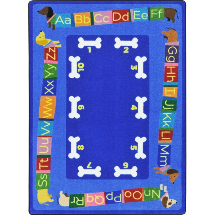 Joy Carpets Kid Essentials Multi Doggone Good Alphabet 5ft.4in. x 7ft.8in. Rect. Rug