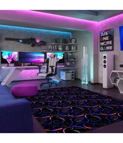 Joy Carpets Neon Lights Fluorescent Dynamo 12ft. x 7ft.6in. Rect. Rug