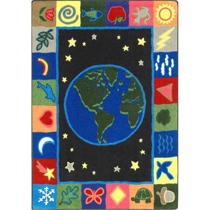 Joy Carpets Kid Essentials Multi EarthWorks 7ft.8in. x 10ft.9in. Rect. Rug