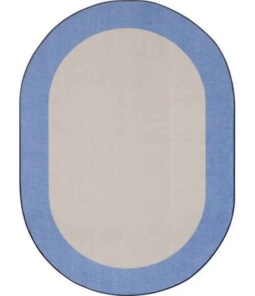 Joy Carpets Kid Essentials Light Blue Easy Going 7ft.8in. x 10ft.9in. Oval Rug