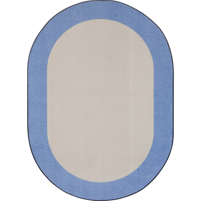 Joy Carpets Kid Essentials Light Blue Easy Going 7ft.8in. x 10ft.9in. Oval Rug