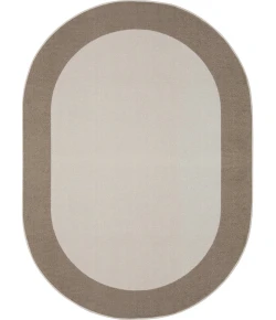Joy Carpets Kid Essentials Neutral Easy Going 7ft.8in. x 10ft.9in. Oval Rug