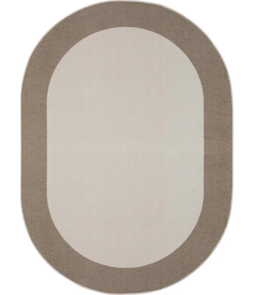 Joy Carpets Kid Essentials Neutral Easy Going 7ft.8in. x 10ft.9in. Oval Rug