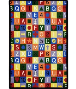 Joy Carpets Playful Patterns Multi Edu-Squares 10ft.9in. x 13ft.2in. Rect. Rug