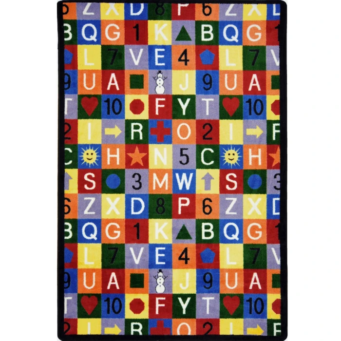 Joy Carpets Playful Patterns Multi Edu-Squares 3ft.10in. x 5ft.4in. Rect. Rug
