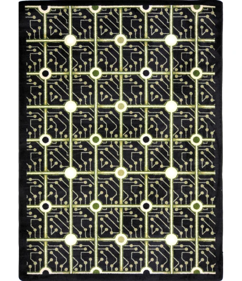 Joy Carpets Kaleidoscope Black Electrode 5ft.4in. x 7ft.8in. Rect. Rug