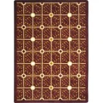 Joy Carpets Kaleidoscope Burgundy Electrode 7ft.8in. x 10ft.9in. Rect. Rug