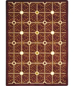 Joy Carpets Kaleidoscope Burgundy Electrode 7ft.8in. x 10ft.9in. Rect. Rug