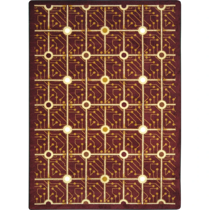 Joy Carpets Kaleidoscope Burgundy Electrode 7ft.8in. x 10ft.9in. Rect. Rug