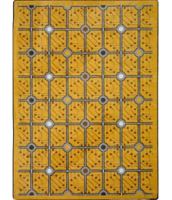 Joy Carpets Kaleidoscope Gold Electrode 5ft.4in. x 7ft.8in. Rect. Rug