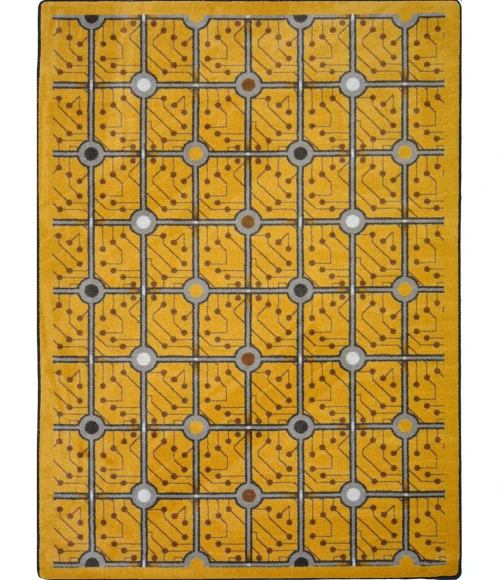 Joy Carpets Kaleidoscope Gold Electrode 5ft.4in. x 7ft.8in. Rect. Rug