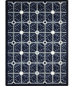 Joy Carpets Kaleidoscope Navy Electrode 5ft.4in. x 7ft.8in. Rect. Rug