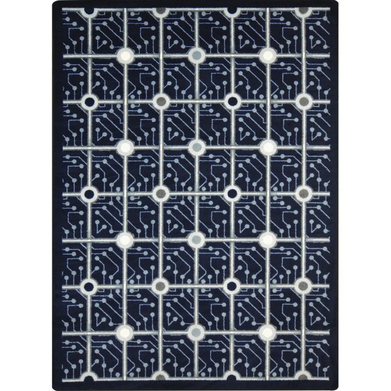 Joy Carpets Kaleidoscope Navy Electrode 7ft.8in. x 10ft.9in. Rect. Rug