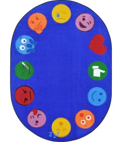 Joy Carpets Kid Essentials Multi Emoji Edge 13ft.2in. Round Rug