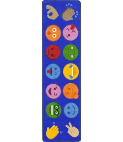 Joy Carpets Kid Essentials Multi Emoji Expressions 2ft.8in. x 3ft.10in. Rect. Rug