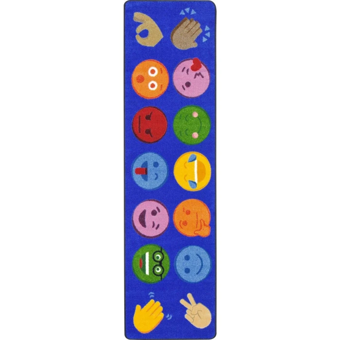 Joy Carpets Kid Essentials Multi Emoji Expressions 2ft.8in. x 3ft.10in. Rect. Rug