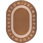 Joy Carpets Kid Essentials Mocha Endless Alphabet 10ft.9in. x 13ft.2in. Oval Rug