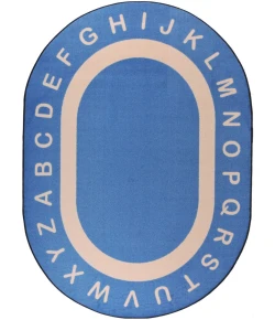 Joy Carpets Kid Essentials Seaside Endless Alphabet 7ft.8in. x 10ft.9in. Oval Rug