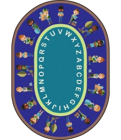 Joy Carpets Kid Essentials Multi Environmental Helpers 7ft.8in. x 10ft.9in. Oval Rug
