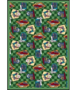 Joy Carpets Kaleidoscope Green Fabulous Fifties 3ft.10in. x 5ft.4in. Rect. Rug