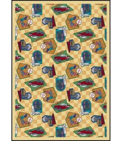 Joy Carpets Kaleidoscope Gold Fabulous Fifties 3ft.10in. x 5ft.4in. Rect. Rug